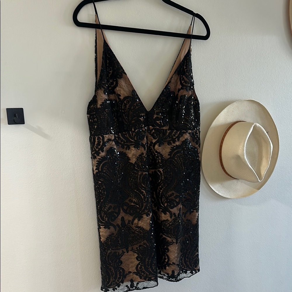 Black Lace Overlay Dress